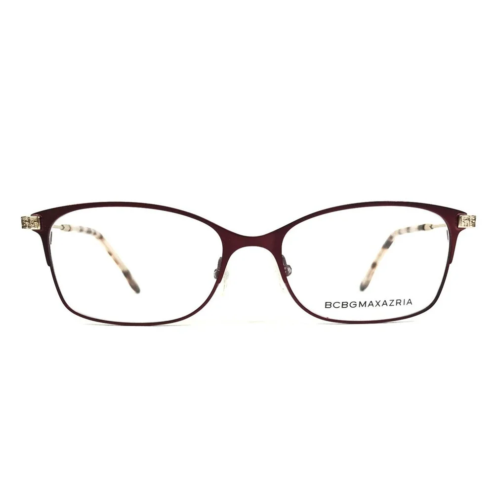 BCBGMAXAZRIA Eyeglasses Frames ANITA WINE Red Gold Full Rim Cat Eye 52-16-130